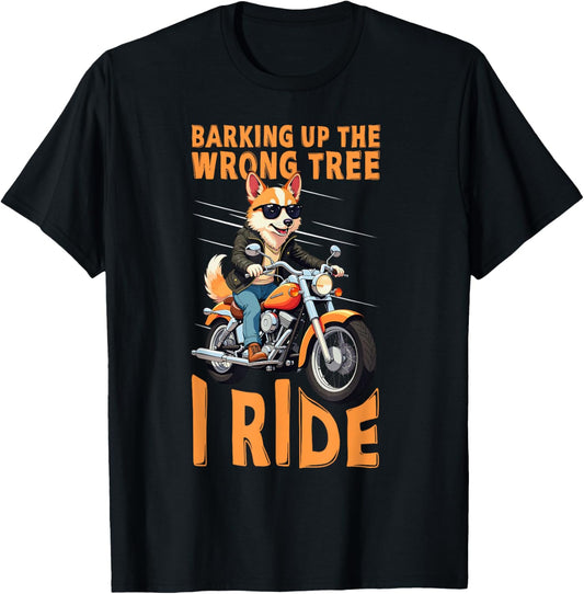 Corgi Dog Biker Vintage Motorcycle Rider T-shirt
