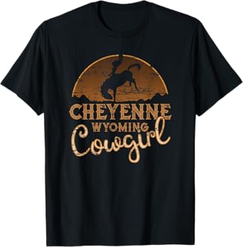 Cheyenne Wyoming WY Rodeo Cowgirl T-Shirt