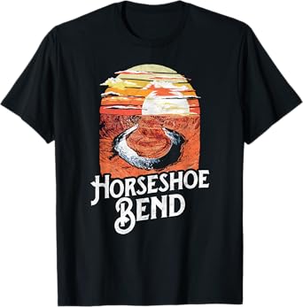 Vintage Horseshoe Bend Arizona Retro 80's Style Illustration T-Shirt