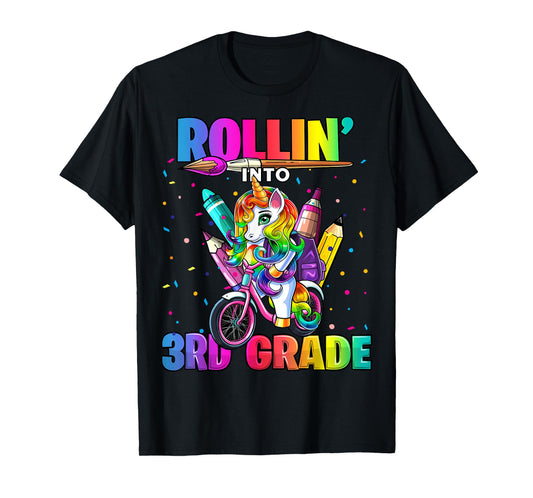 3rd Grade Unicorn Back to School First Day of School Girls T-Shirt