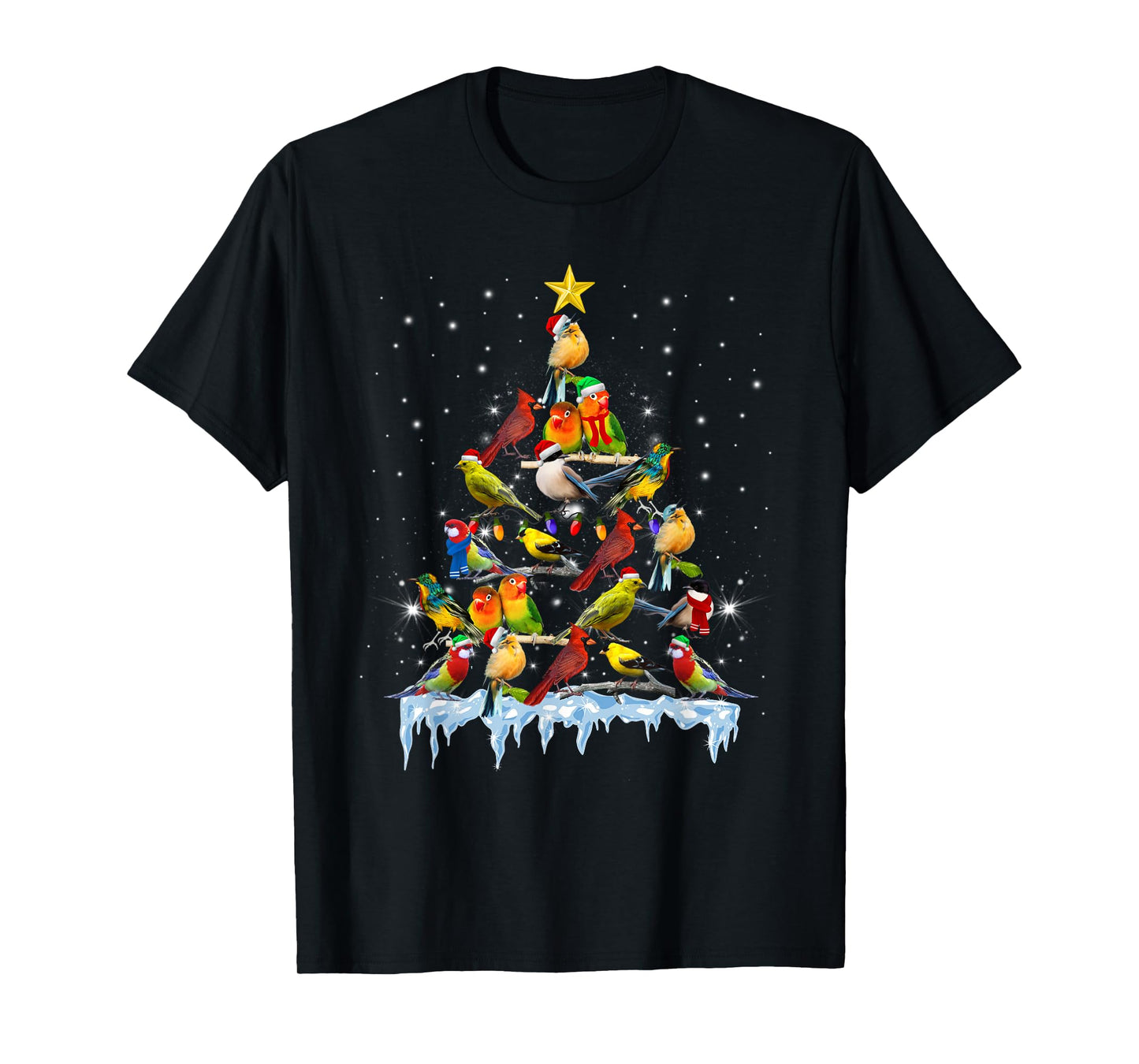 Parrot Christmas Tree Lights Funny Bird Lover Parrot T-Shirt