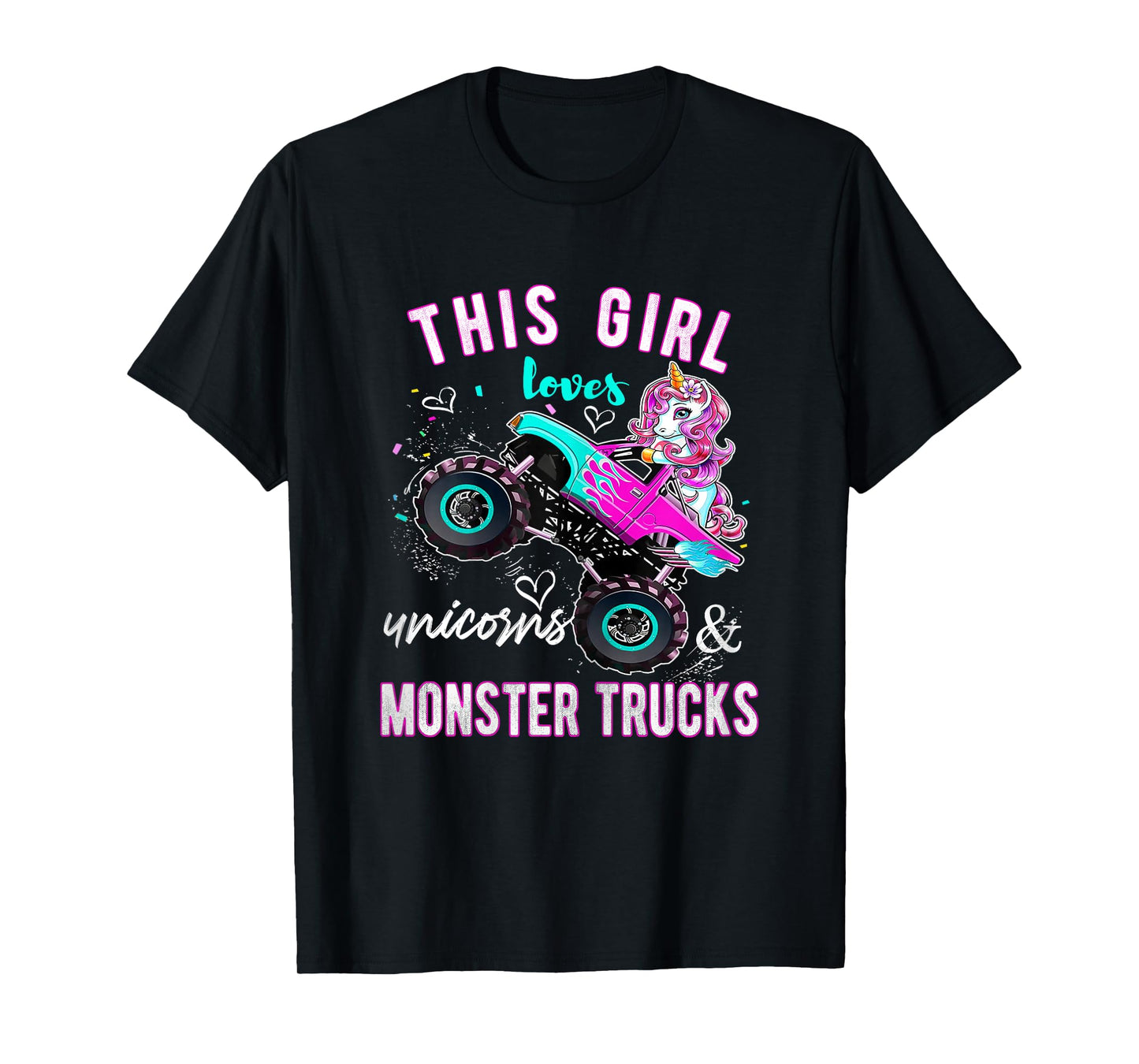 Unicorn Drive a Monster Truck -Unicorn Birthday Daughter T-Shirt