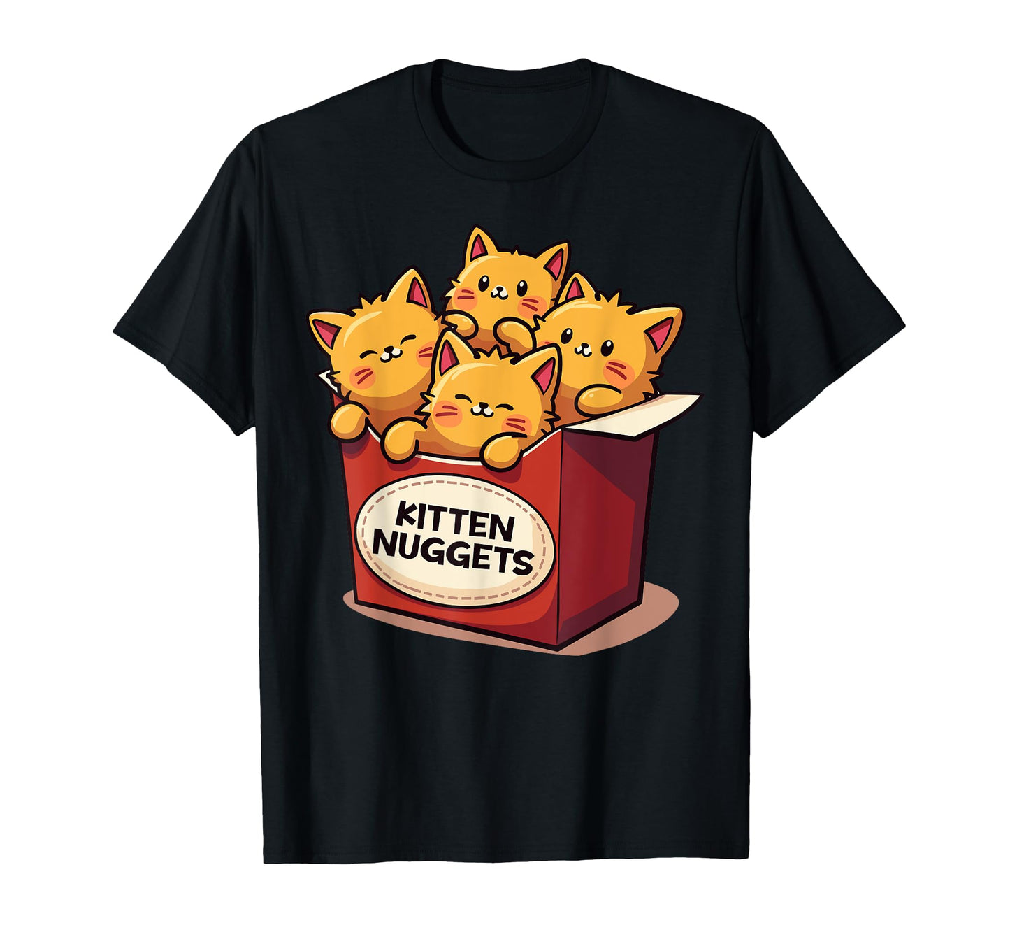 Cute Kitten Nuggets Chicken Nuggets Cat Lover Funny Cat Pun T-Shirt for Men Women Girls Kids