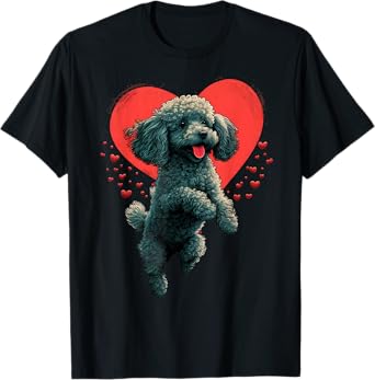 Toy Poodle Love Heart for Valentines Day on Poodle Lover T-Shirt
