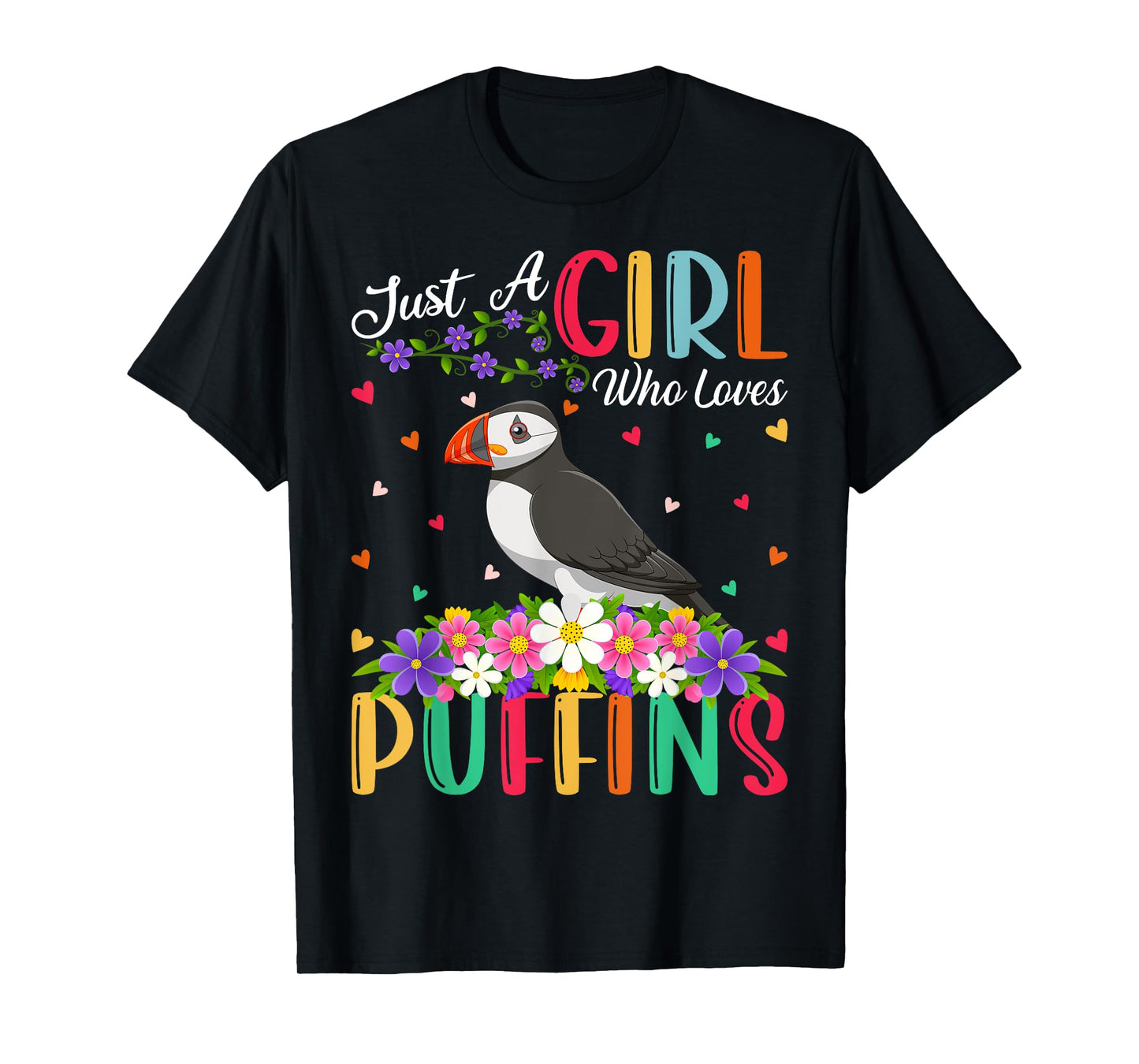 Puffin Bird Lover Just A Girl Who Loves Puffins T-Shirt