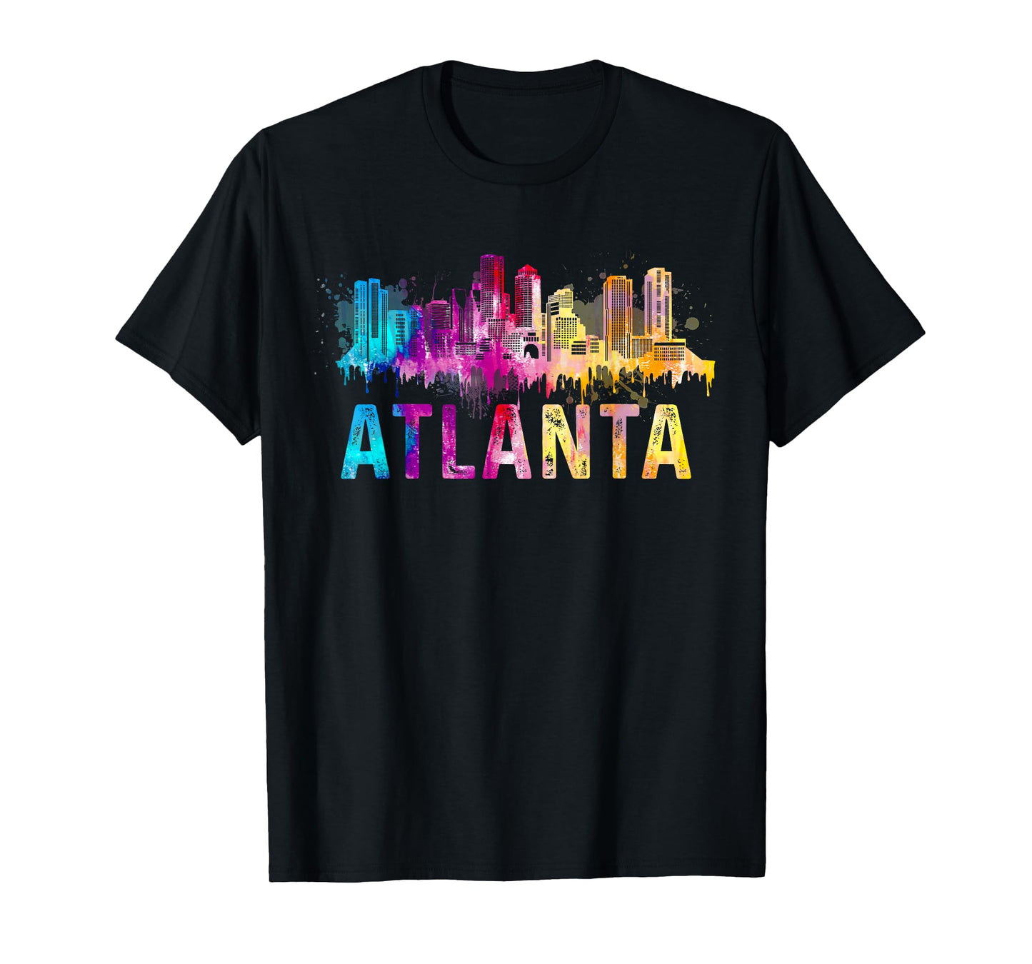 Atlanta Georgia Retro Watercolor Skyline Gifts T-Shirt