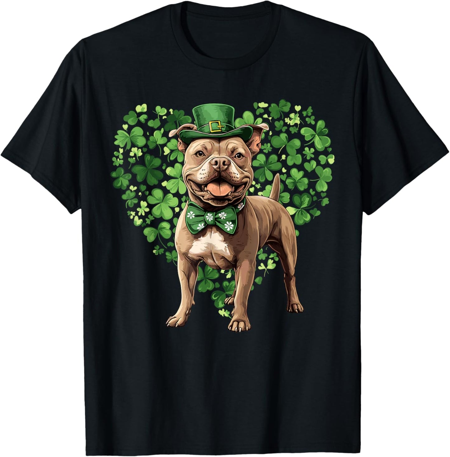 Cute Pitbull Shamrock St. Patricks Day Pittie Dog Lover T-Shirt
