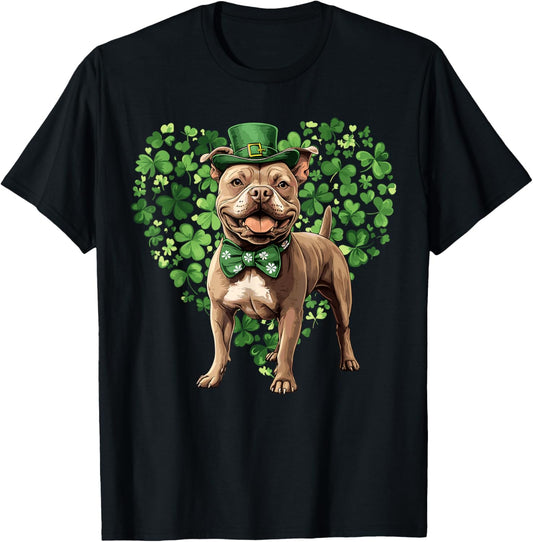 Cute Pitbull Shamrock St. Patricks Day Pittie Dog Lover T-Shirt