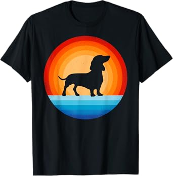 Dachshund Retro Vintage 60s 70s Sunset Wiener Dog Lovers Men T-Shirt