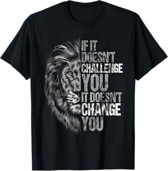 Motivational Training and Fitness Quotes Lion Mindset T-Shirt
