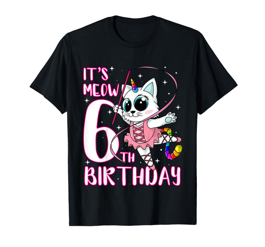 Its Meow 6th Birthday Caticorn Unicorn Kittycorn Girls Gift T-Shirt