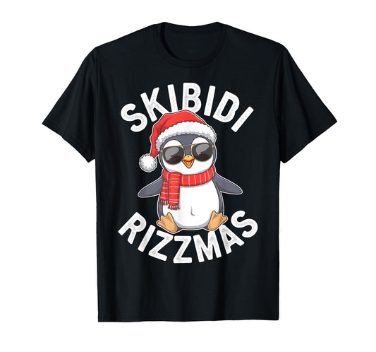 Skibidi Rizzmas Funny Christmas Christmas Season Penguin T-Shirt