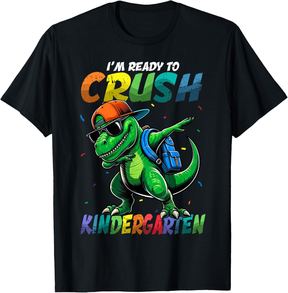 Ready To Crush Kindergarten Dabbing Dinosaur Back To School T-Shirt