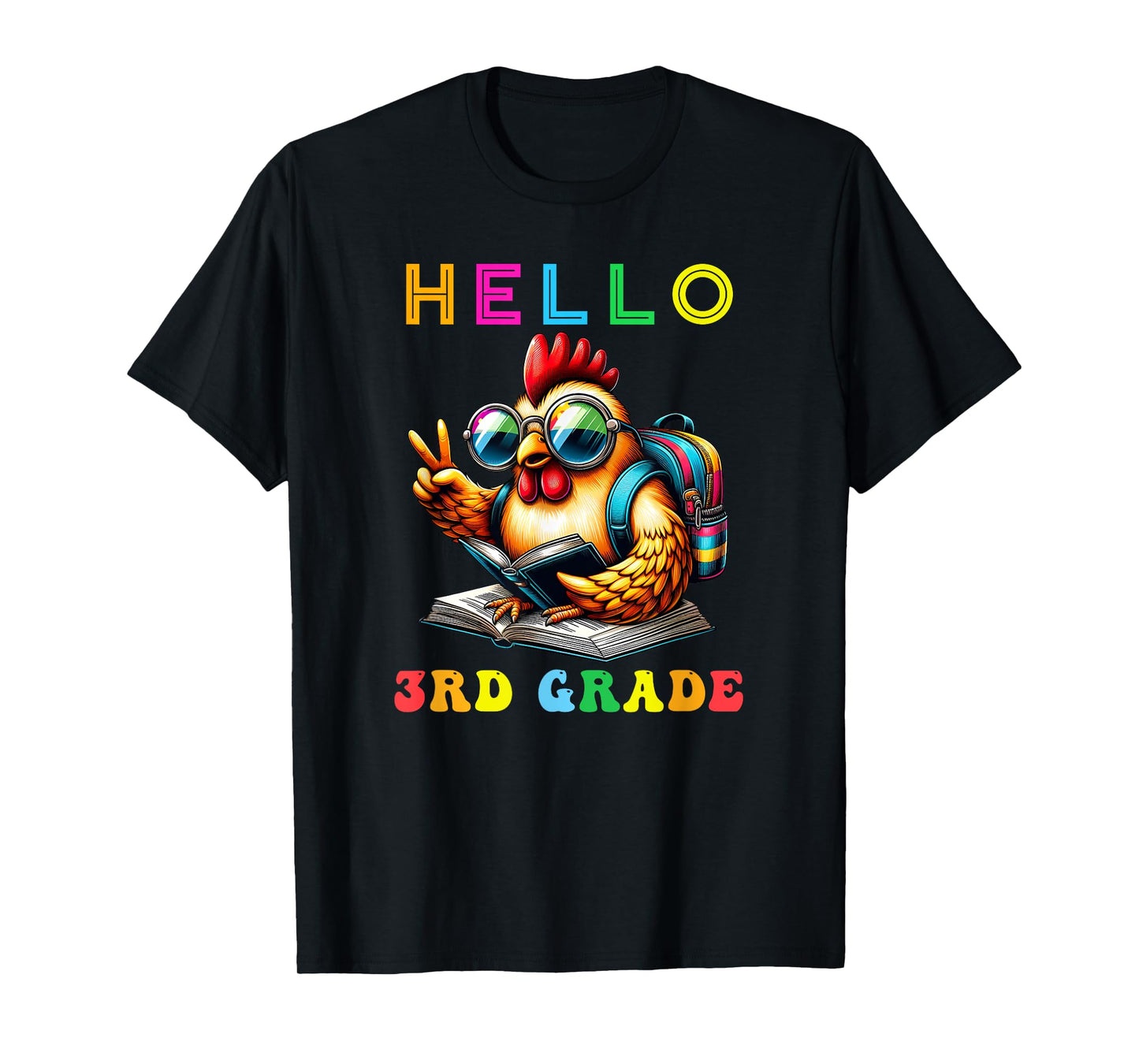 Hello Third Grade Chicken Lover Back to School Kids Teacher T-Shirt