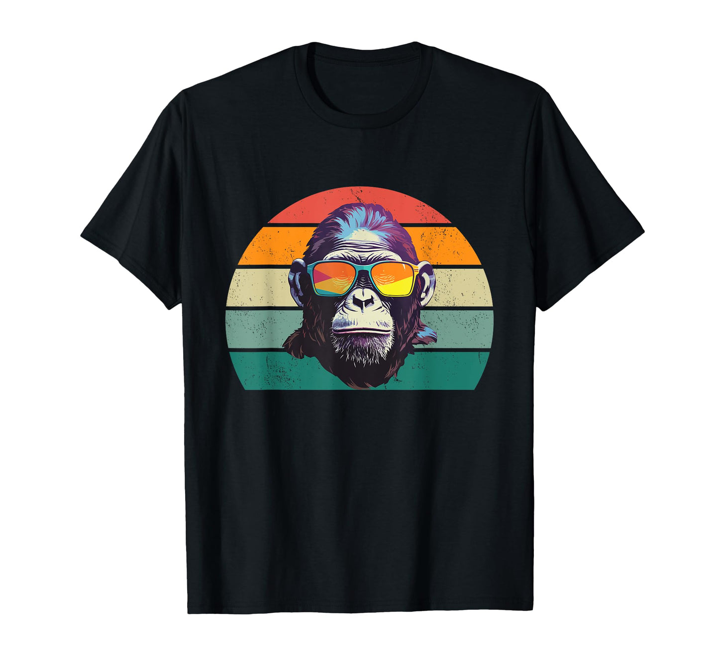 Funny Monkey In Sunglasses - Retro Cool Monkey Lover T-Shirt