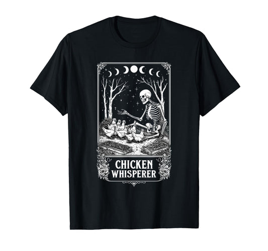 Skeleton Tarot Card design – Witchy Chicken Garden design T-Shirt