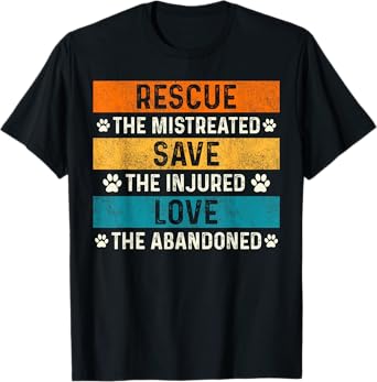 Rescue Save Love Dogs Rescue Volunteer Animal PET Lover T-Shirt