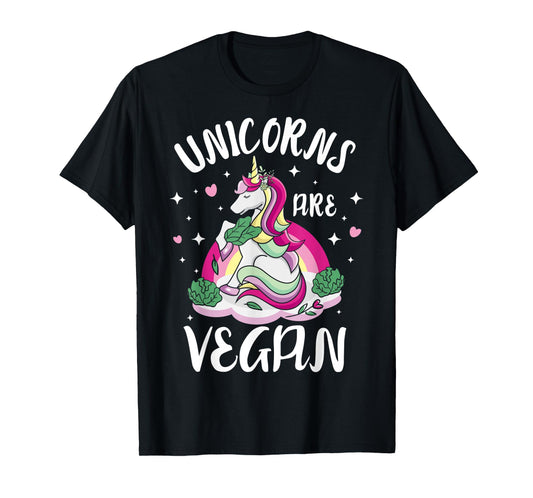 Kawaii Unicorns Are Vegan Vegetarian Design For Men & Women T-Shirt