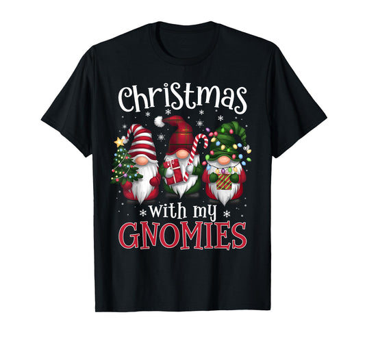 Gnome Family Christmas Matching Men Women Kids Black Christmas Gnomes T-Shirt
