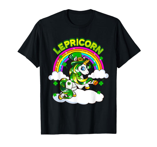 St Patricks Day Girls Unicorn Irish Lepricorn Women Youth T-Shirt