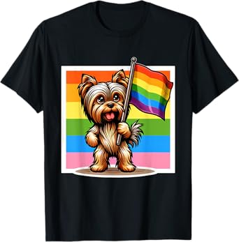Gay Pride LGBT Yorkie Dog T-Shirt