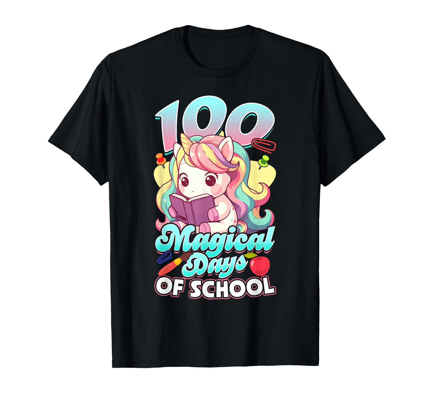 100 Days of School Unicorn 100 Magical Days Teacher Girls T-Shirt