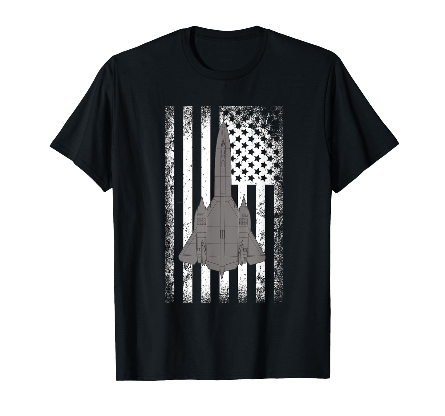 SR-71 Blackbird American Flag Military Plane T-Shirt for Women Men