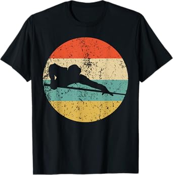 Pool Player Billiards Player Silhouette Retro Sports T-Shirt