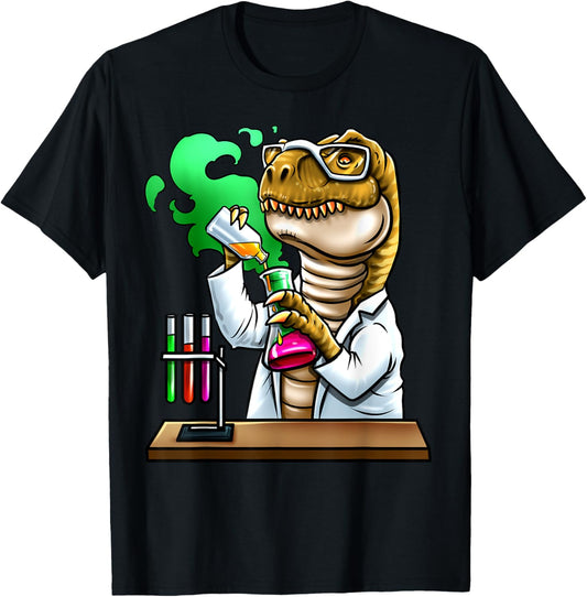 Chemistry Dinosaur Science Teacher Student Laboratory T-Rex Men Women Girls Kids T-Shirt