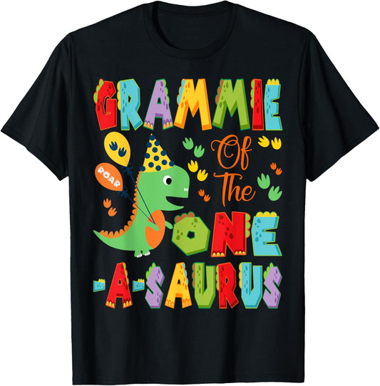 Grammie Of The One-A-Saurus 1St Birthday Boy Dinosaur T-Shirt