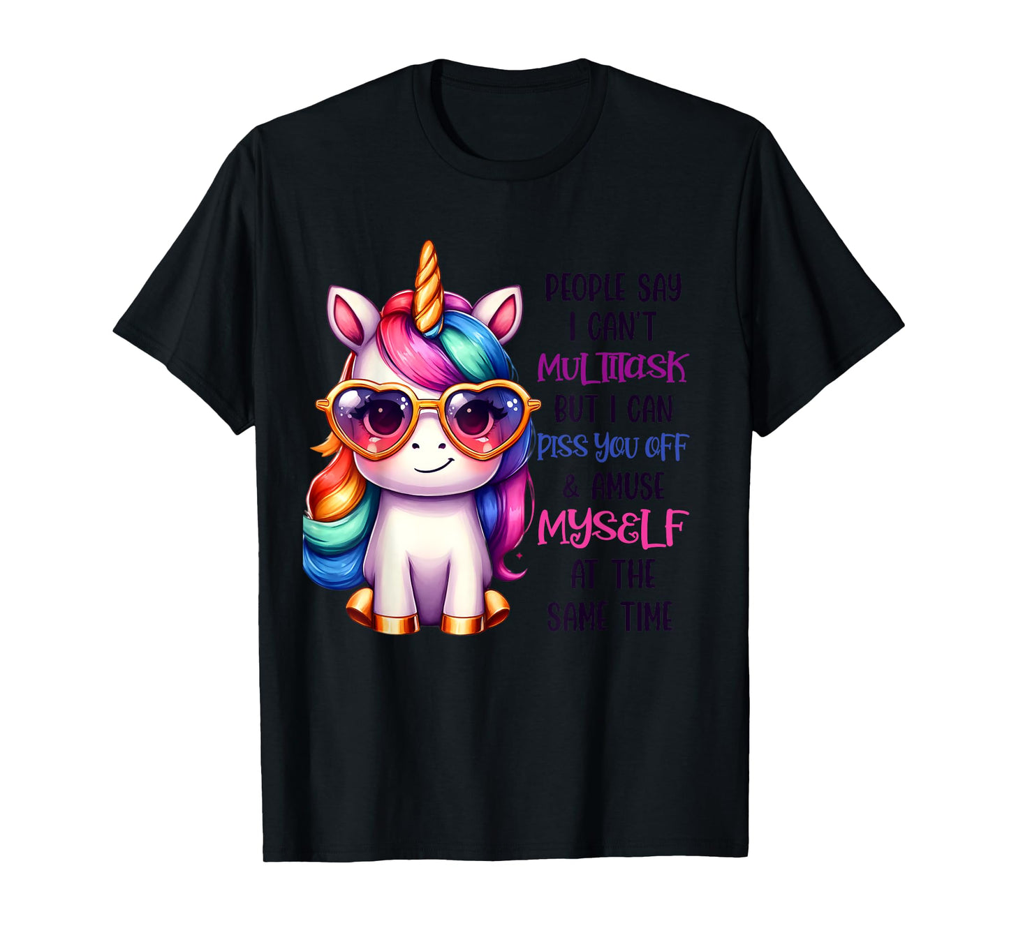 Funny Unicorn For Women People Say I Can't Multitask T-Shirt