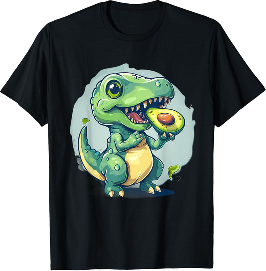 Avocado Dino Watercolor Animal Art Colourful Artwork Motif T-Shirt