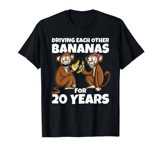 20th Wedding Anniversary Driving Each Other Bananas 20 Year T-Shirt