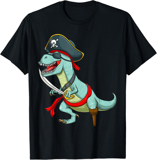 Pirate Dinosaur T Rex Funny Tyrannosaurus Halloween Costume T-Shirt
