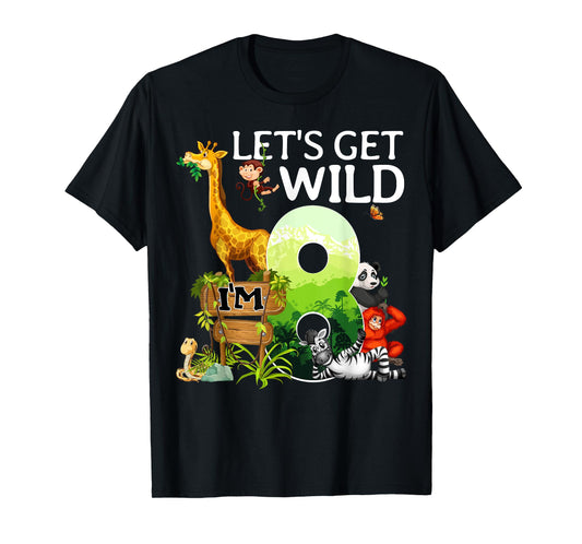 8th Birthday Boys Girls 8 Years Old Safari Jungle Animal Zoo T-Shirt