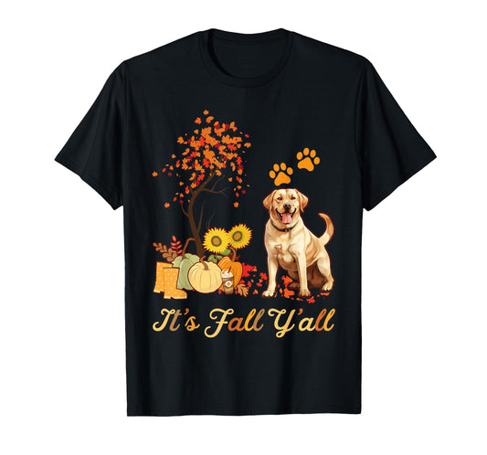 Labrador Retriever Fall Autumn Leaf Maple Tree Thanksgiving T-Shirt