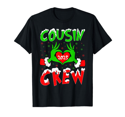 Cousin Crew 2025 Christmas Xmas Santa Family Pajamas Holiday T-Shirt