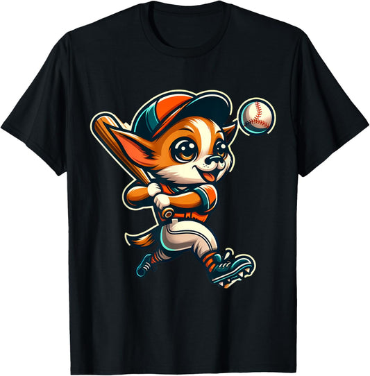 Chihuahua Baseball Player Dog Lover Men Women Kids T-Shirt