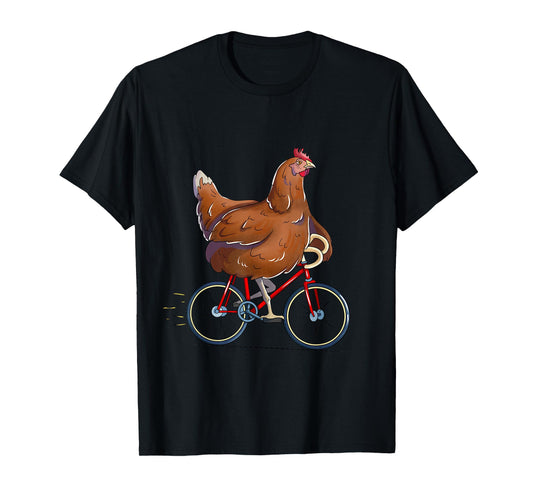 Chicken Riding Bicycle Cute Biker Cyclist T-Shirt