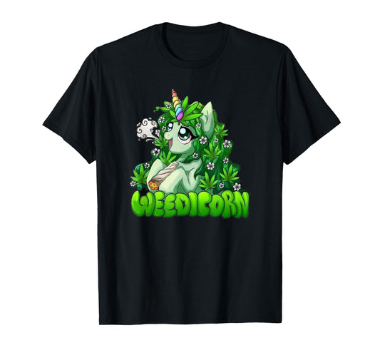 Weedicorn 420 Day Marijuana Leaf Funny Unicorn T-Shirt