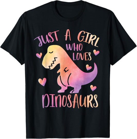 Just a Girl Who Loves Dinosaurs Teen Girls Dinosaur Birthday T-Shirt