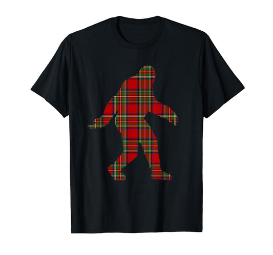 Stewart Plaid Bigfoot Scottish Pride Tartan T-Shirt