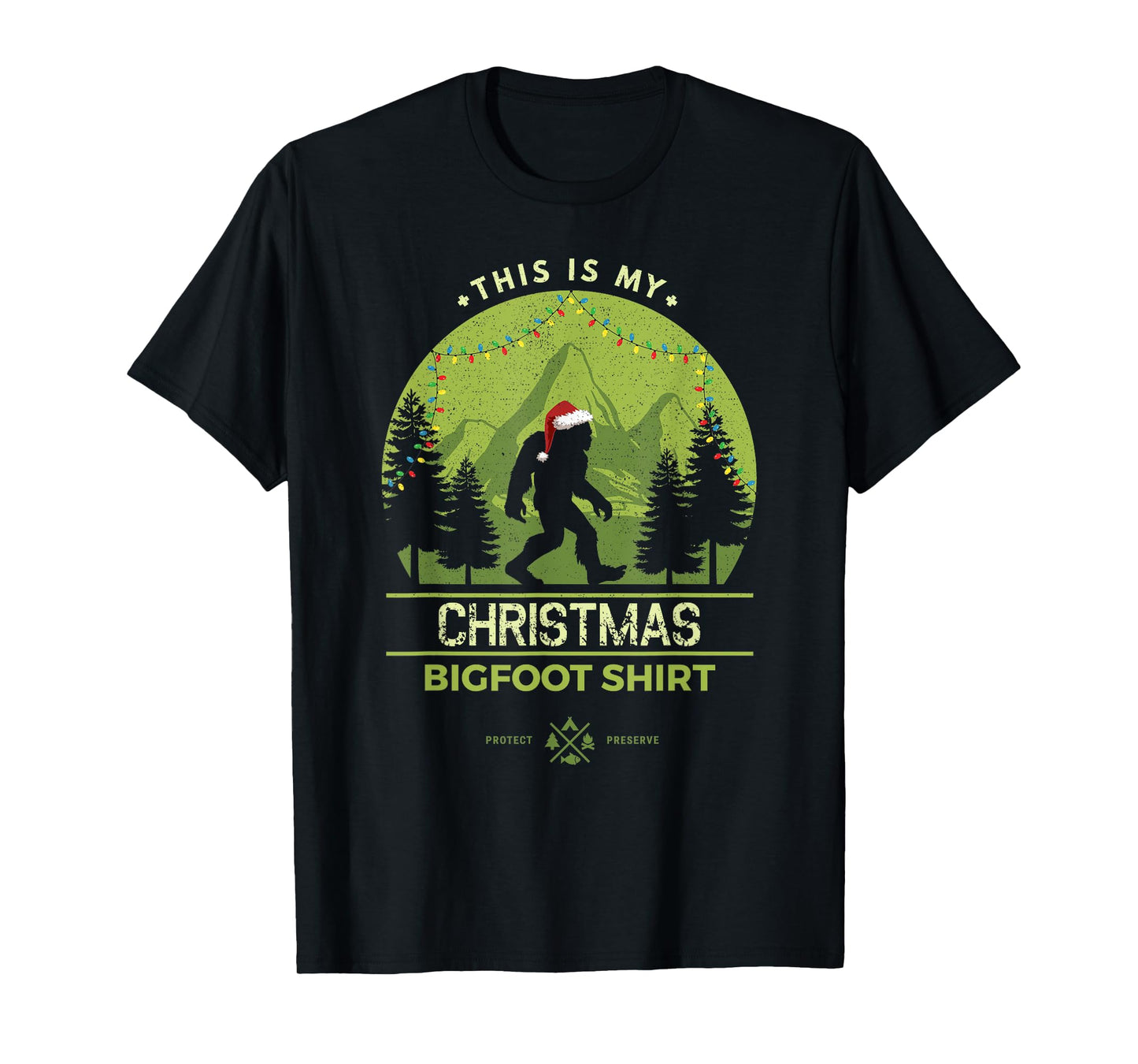 Merry Xmas Bigfoot Santa Squatch Christmas Yeti T-Shirt