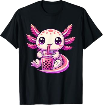Axolotl Boba Tea Bubble Tea Anime Cute Kawaii Axolotl T-Shirt