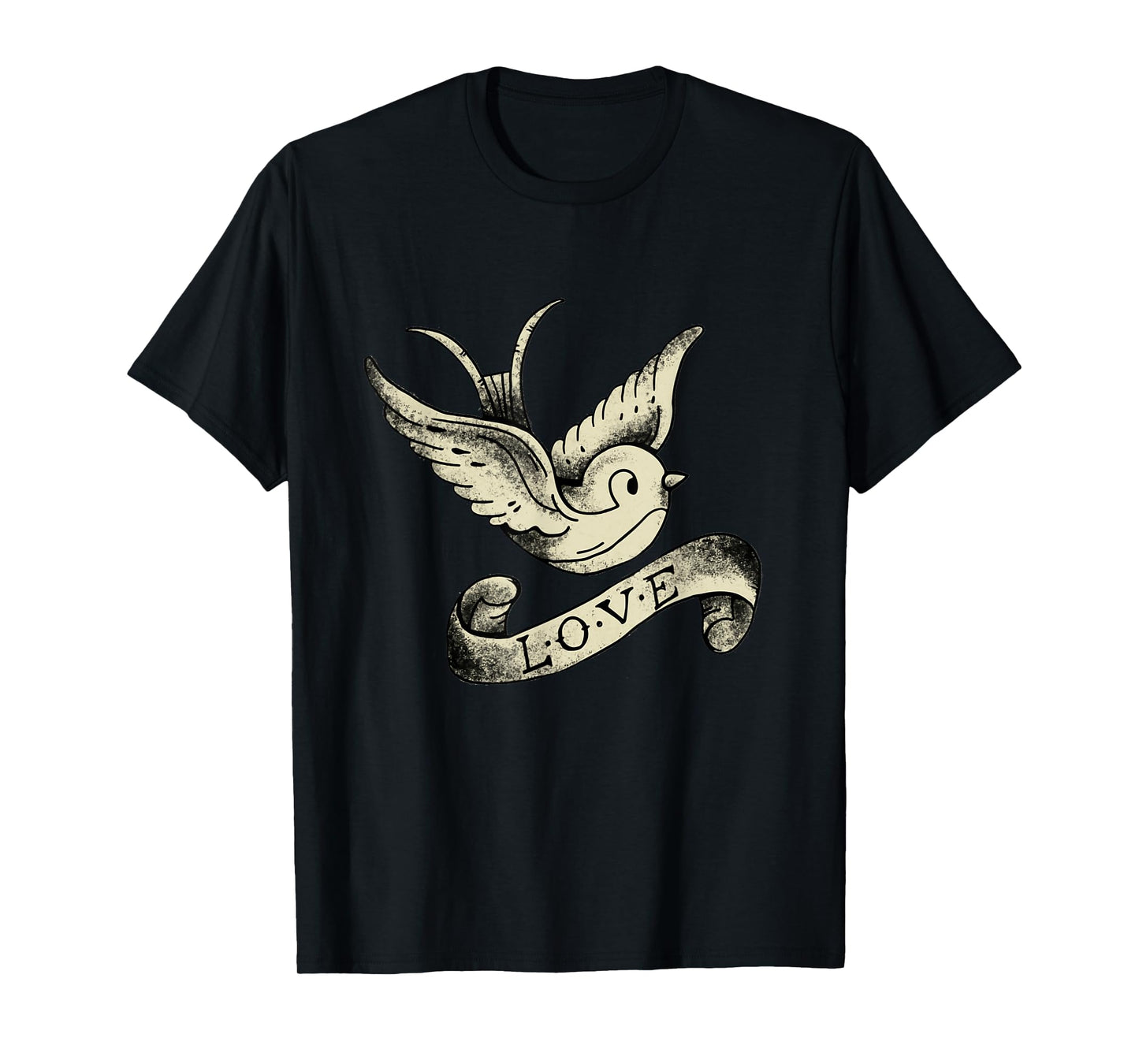 Love Sparrow Vintage Tattoo Design T-Shirt