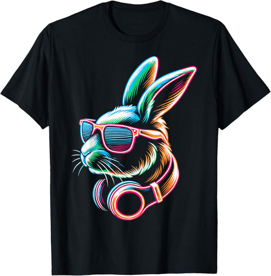 Bunny Rabbit With Sunglasses And DJ Headphones T-Shirt