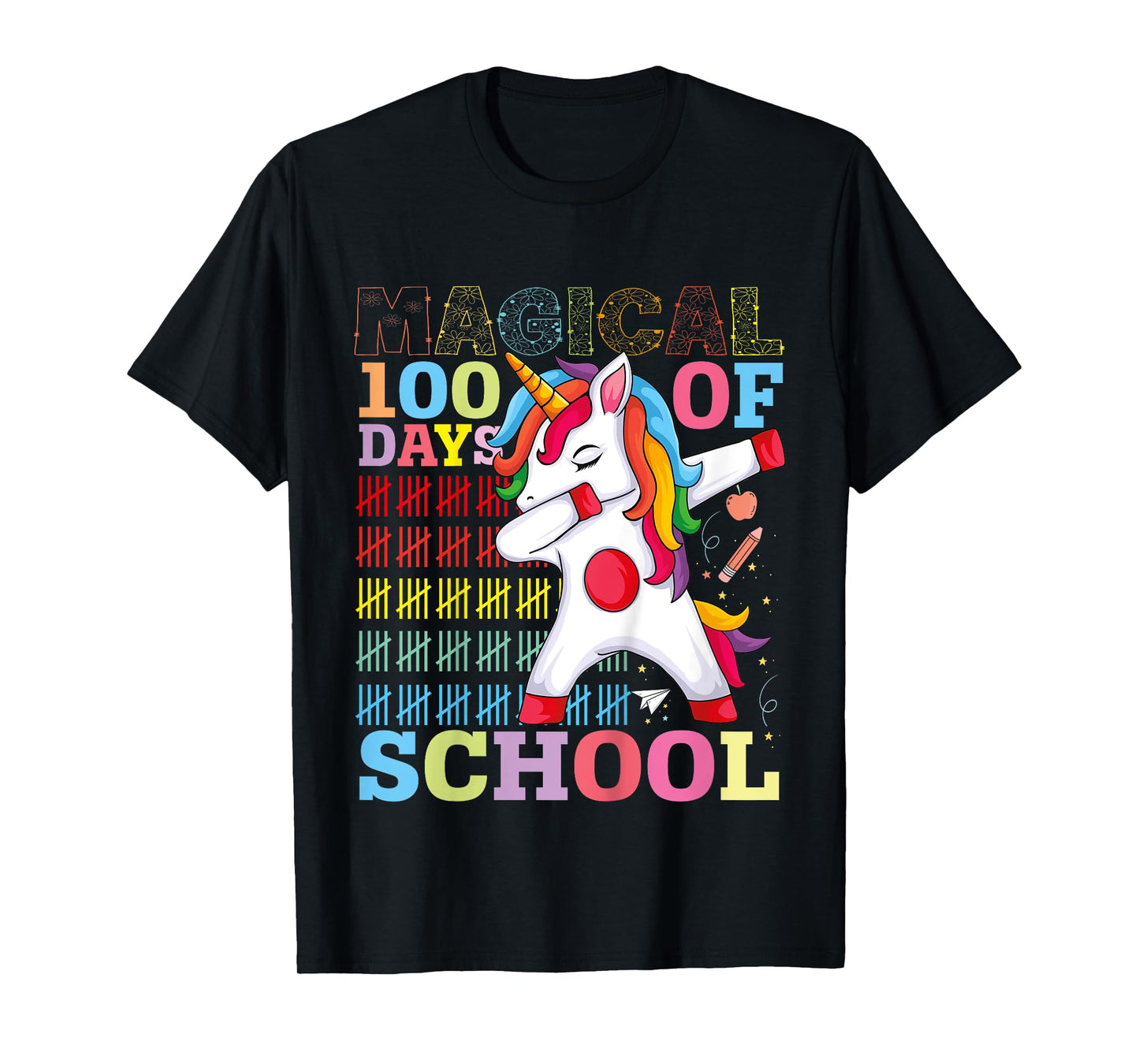 Unicorn Magical 100th Day of School Gift Boys Girls Kids T-Shirt