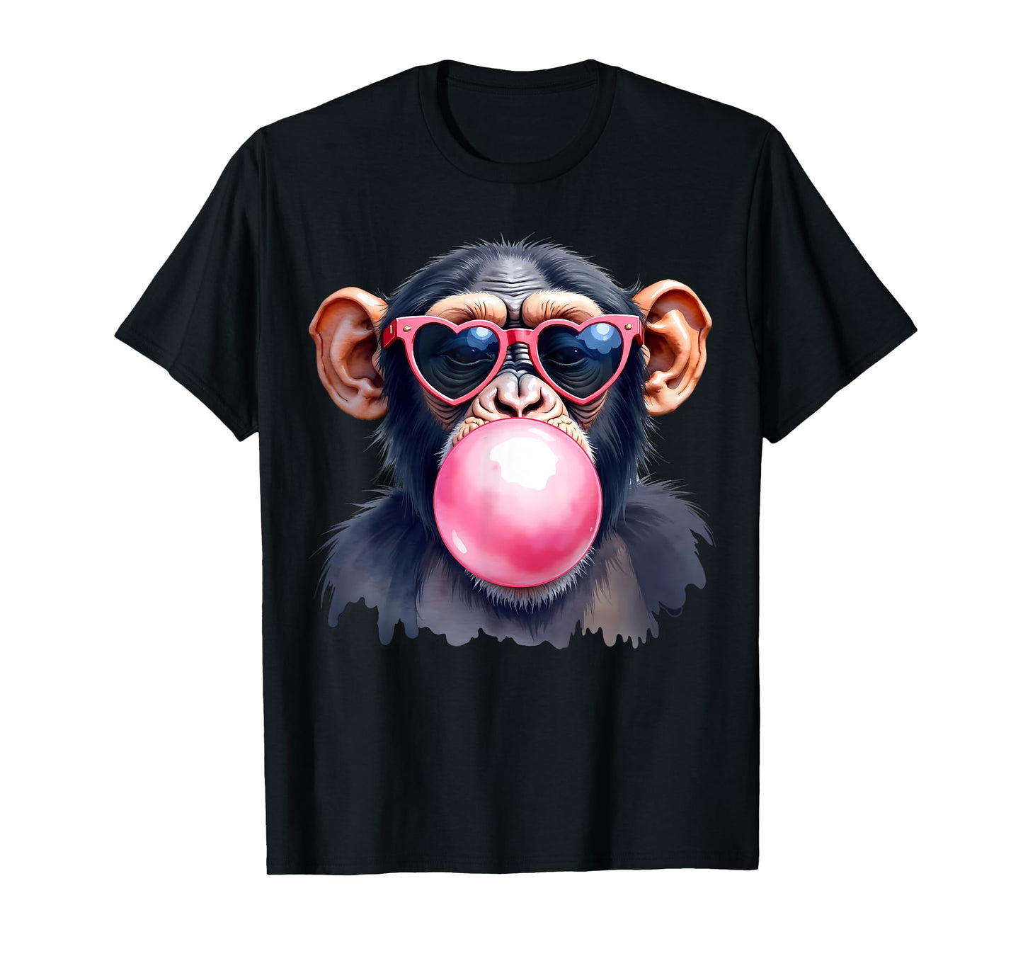 Chimpanzee Blowing Bubble Chimp Monkey Ape Animal Lover T-Shirt