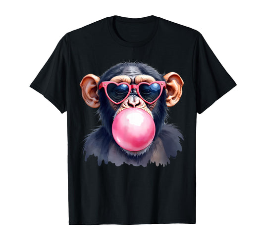 Chimpanzee Blowing Bubble Chimp Monkey Ape Animal Lover T-Shirt