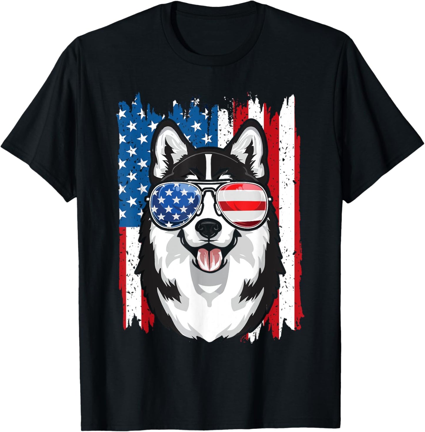 Husky 4th of July Men Siberian Husky Dog Love Owner Huskies T-Shirt